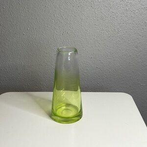 Pottery Barn Clear Glass Green Mini Vase